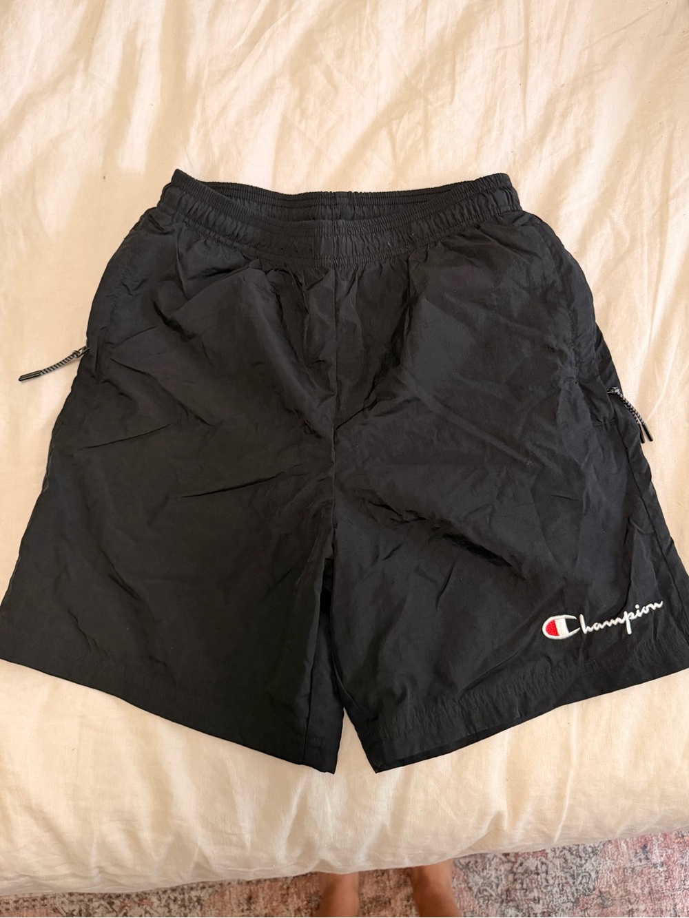 Champion Black Men's/Boy’s Athletic Shorts with Logo
